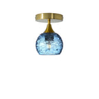 763 Semi-Flush-Bicycle Glass Co - Hotshop-Spun-Steel Blue-Polished Brass-Bicycle Glass Co