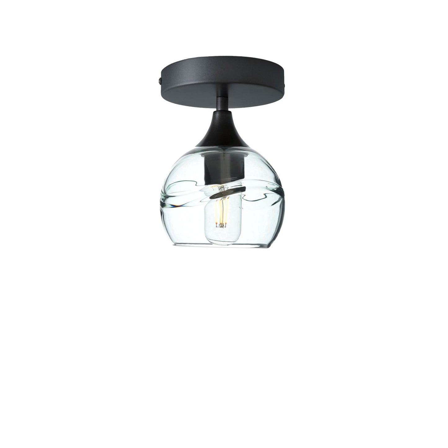 763 Semi-Flush-Bicycle Glass Co - Hotshop-Swell-Eco Clear-Antique Bronze-Bicycle Glass Co