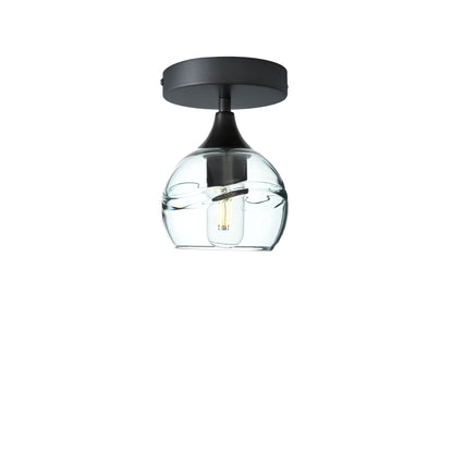 763 Semi-Flush-Bicycle Glass Co - Hotshop-Swell-Eco Clear-Antique Bronze-Bicycle Glass Co