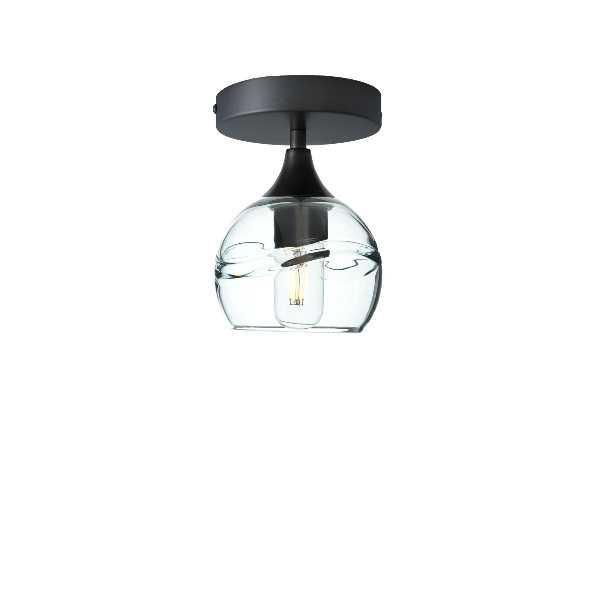 763 Semi-Flush-Bicycle Glass Co - Hotshop-Swell-Eco Clear-Antique Bronze-Bicycle Glass Co