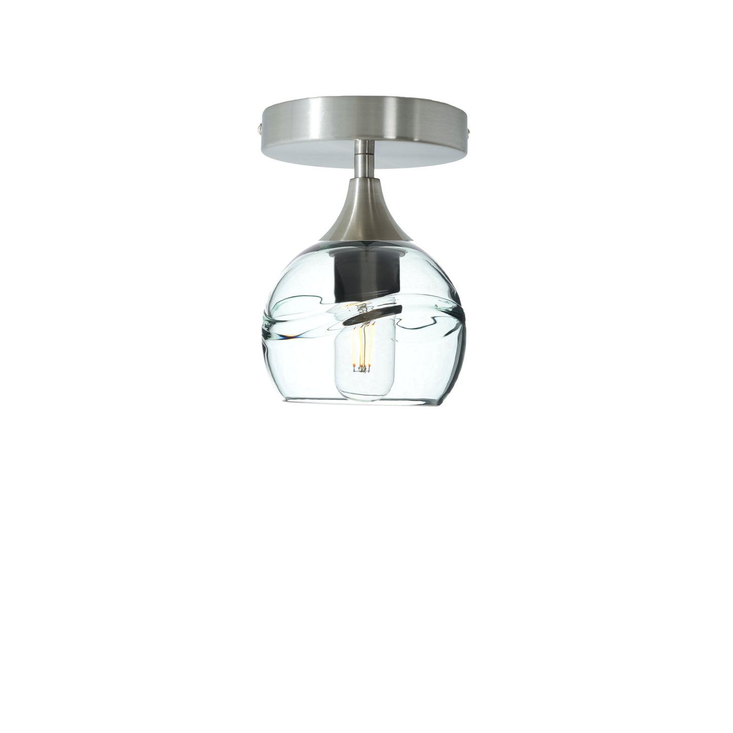 763 Semi-Flush-Bicycle Glass Co - Hotshop-Swell-Eco Clear-Brushed Nickel-Bicycle Glass Co