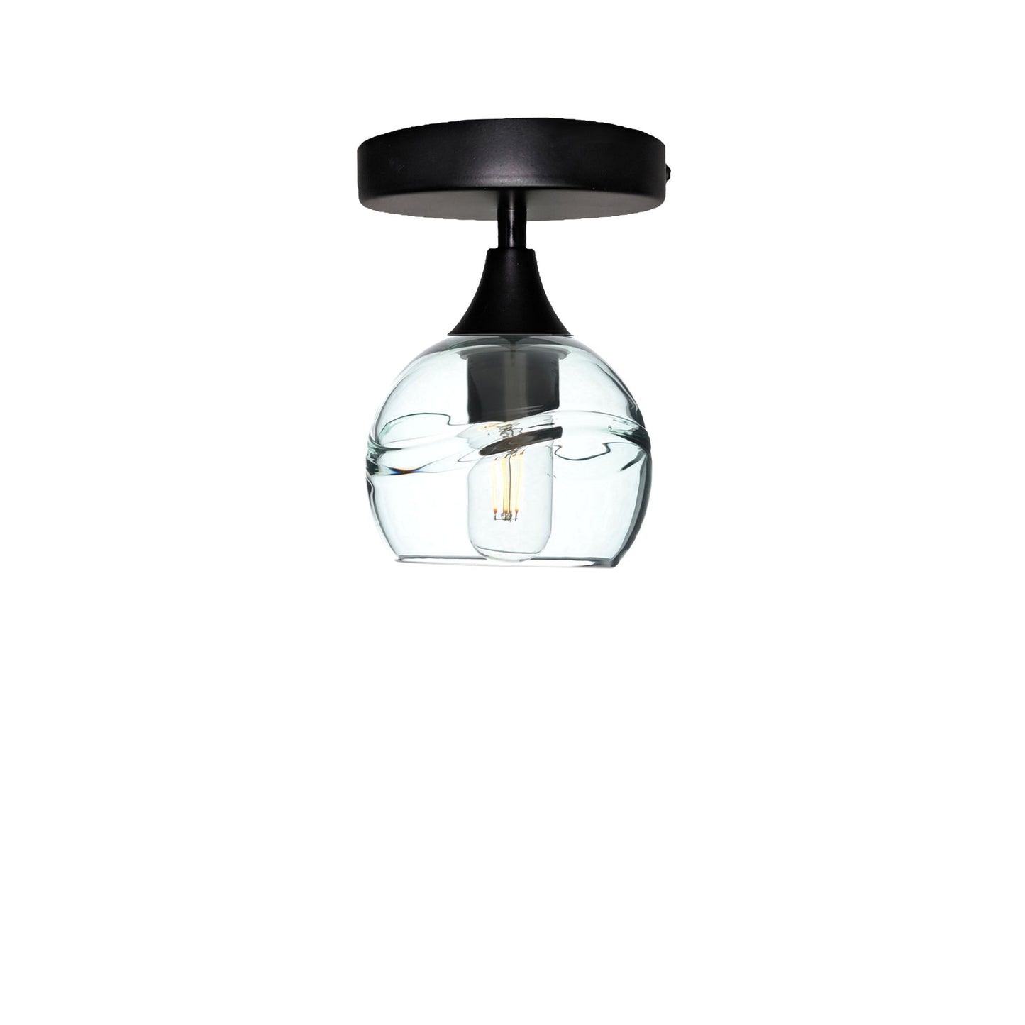763 Semi-Flush-Bicycle Glass Co - Hotshop-Swell-Eco Clear-Matte Black-Bicycle Glass Co