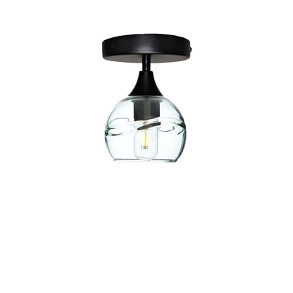763 Semi-Flush-Bicycle Glass Co - Hotshop-Swell-Eco Clear-Matte Black-Bicycle Glass Co