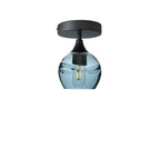 763 Semi-Flush-Bicycle Glass Co - Hotshop-Swell-Slate Gray-Antique Bronze-Bicycle Glass Co