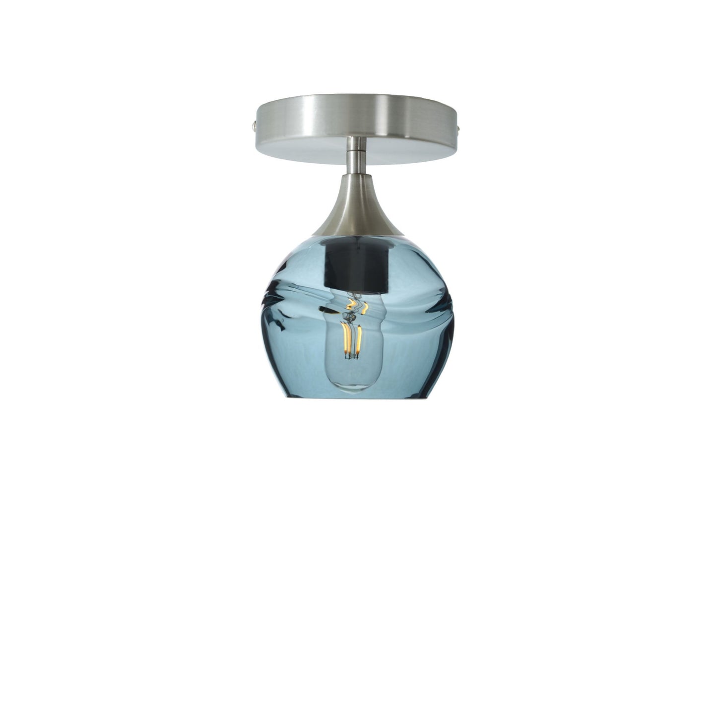 763 Semi-Flush-Bicycle Glass Co - Hotshop-Swell-Slate Gray-Brushed Nickel-Bicycle Glass Co