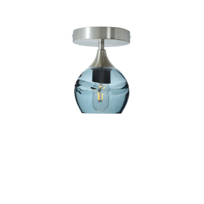 763 Semi-Flush-Bicycle Glass Co - Hotshop-Swell-Slate Gray-Brushed Nickel-Bicycle Glass Co