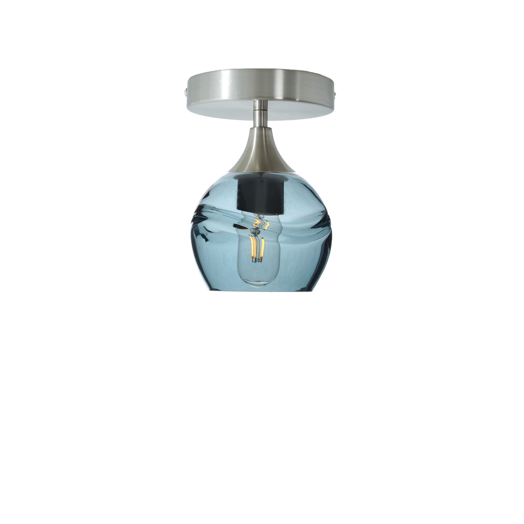 763 Semi-Flush-Bicycle Glass Co - Hotshop-Swell-Slate Gray-Brushed Nickel-Bicycle Glass Co