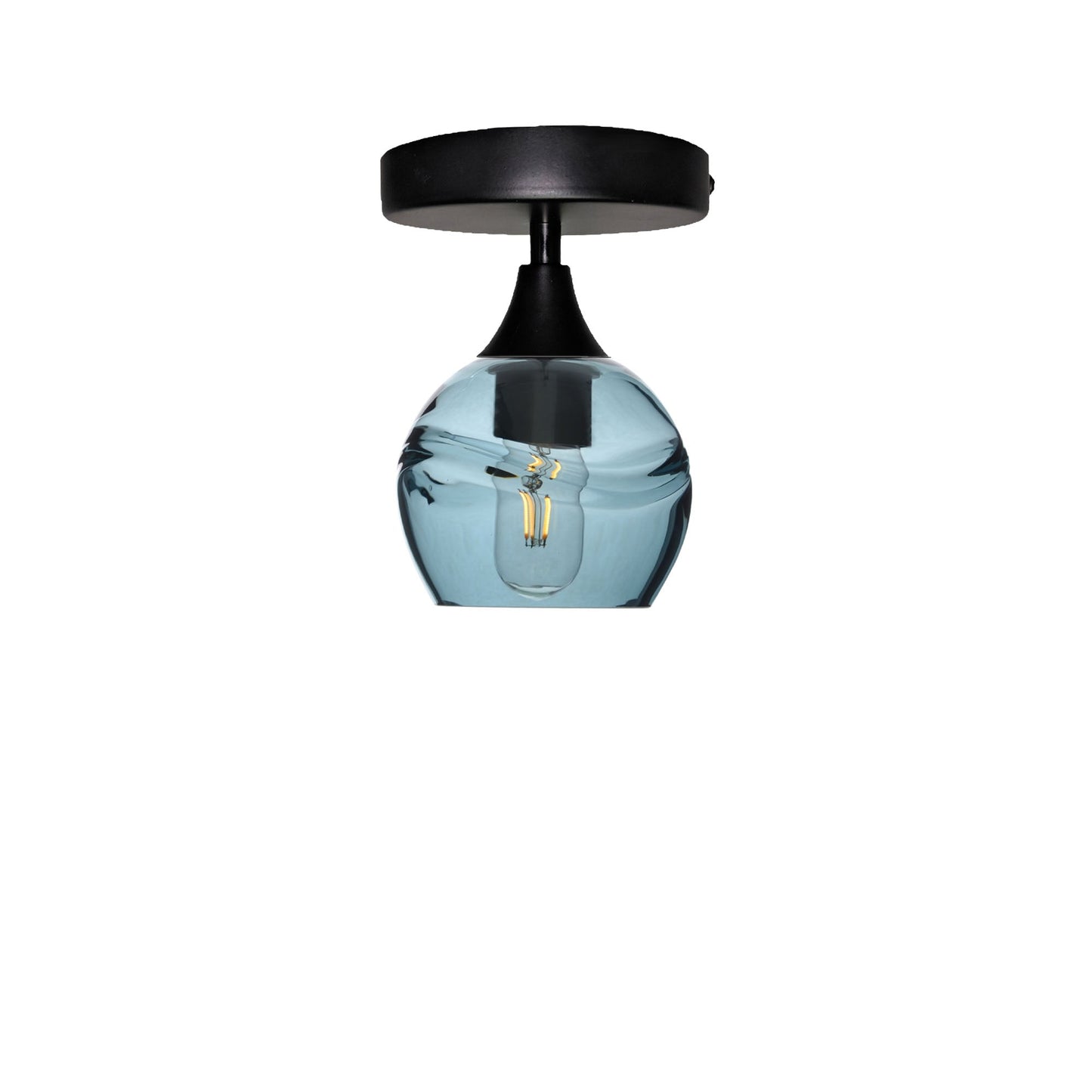 763 Semi-Flush-Bicycle Glass Co - Hotshop-Swell-Slate Gray-Matte Black-Bicycle Glass Co