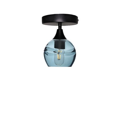 763 Semi-Flush-Bicycle Glass Co - Hotshop-Swell-Slate Gray-Matte Black-Bicycle Glass Co