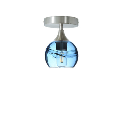 763 Semi-Flush-Bicycle Glass Co - Hotshop-Swell-Steel Blue-Brushed Nickel-Bicycle Glass Co