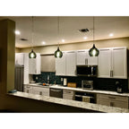 763 Single Pendant Light-Pendant Light-Bicycle Glass Co-Matte Black - 8ft Cord-Lunar-Steel Blue-Bicycle Glass Co