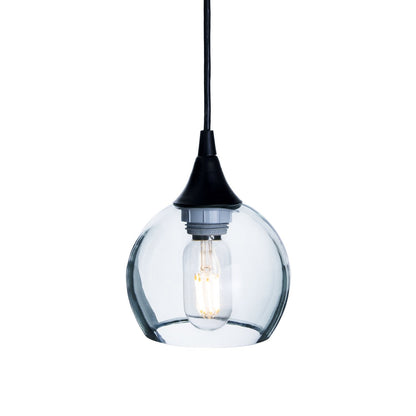 763 Single Pendant Light-Bicycle Glass Co-Matte Black - 4ft Cord-Lucent-Eco Clear-Bicycle Glass Co