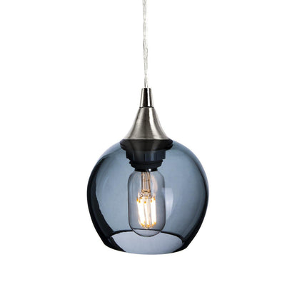 763 Single Pendant Light-Bicycle Glass Co-Brushed Nickel - 4ft Cord-Lucent-Slate Gray-Bicycle Glass Co