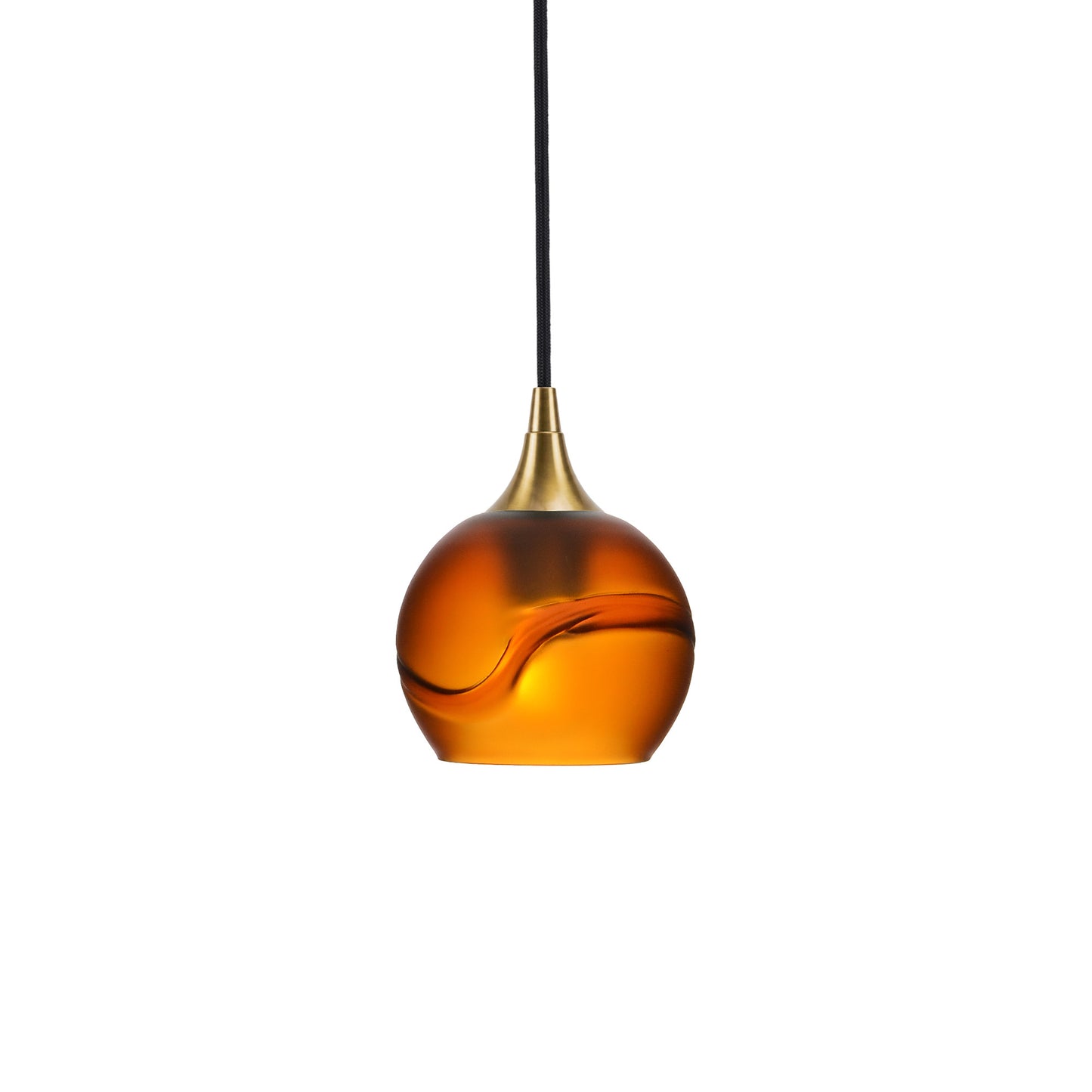 763 Single Pendant Light-Bicycle Glass Co-Matte Black - 4ft Cord-Lunar-Steel Blue-Bicycle Glass Co