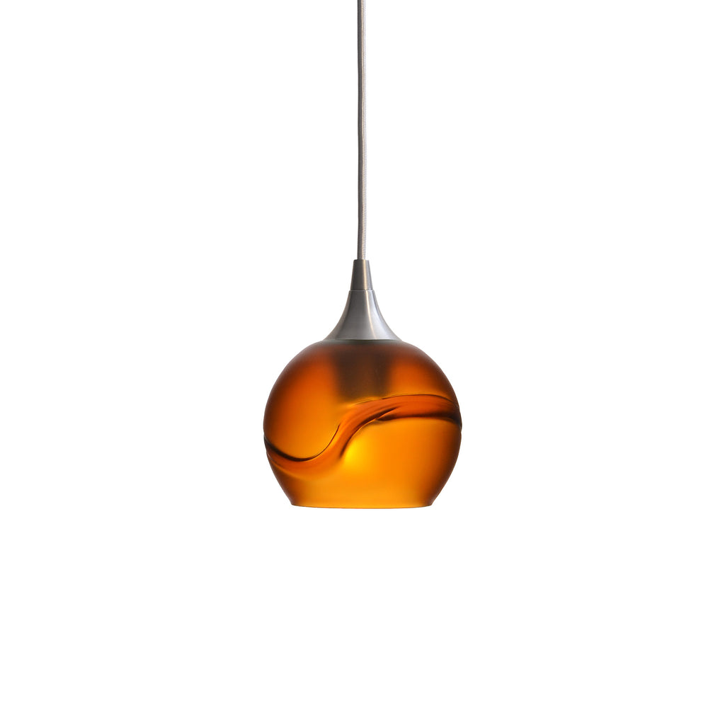 763 Single Pendant Light-Bicycle Glass Co-Matte Black - 4ft Cord-Lunar-Steel Blue-Bicycle Glass Co