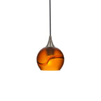 763 Single Pendant Light-Bicycle Glass Co-Matte Black - 4ft Cord-Lunar-Steel Blue-Bicycle Glass Co