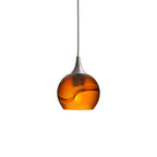 763 Single Pendant Light-Bicycle Glass Co-Matte Black - 4ft Cord-Lunar-Steel Blue-Bicycle Glass Co
