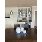 763 Single Pendant Light-Pendant Light-Bicycle Glass Co-Matte Black - 8ft Cord-Lunar-Steel Blue-Bicycle Glass Co
