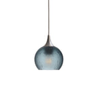 763 Single Pendant Light-Bicycle Glass Co-Brushed Nickel 15ft Cord + Track Mount-Celestial-Slate Gray-Bicycle Glass Co