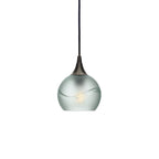 763 Single Pendant Light-Bicycle Glass Co-Antique Bronze 15ft Cord + Track Mount-Glacial-Eco Clear-Bicycle Glass Co