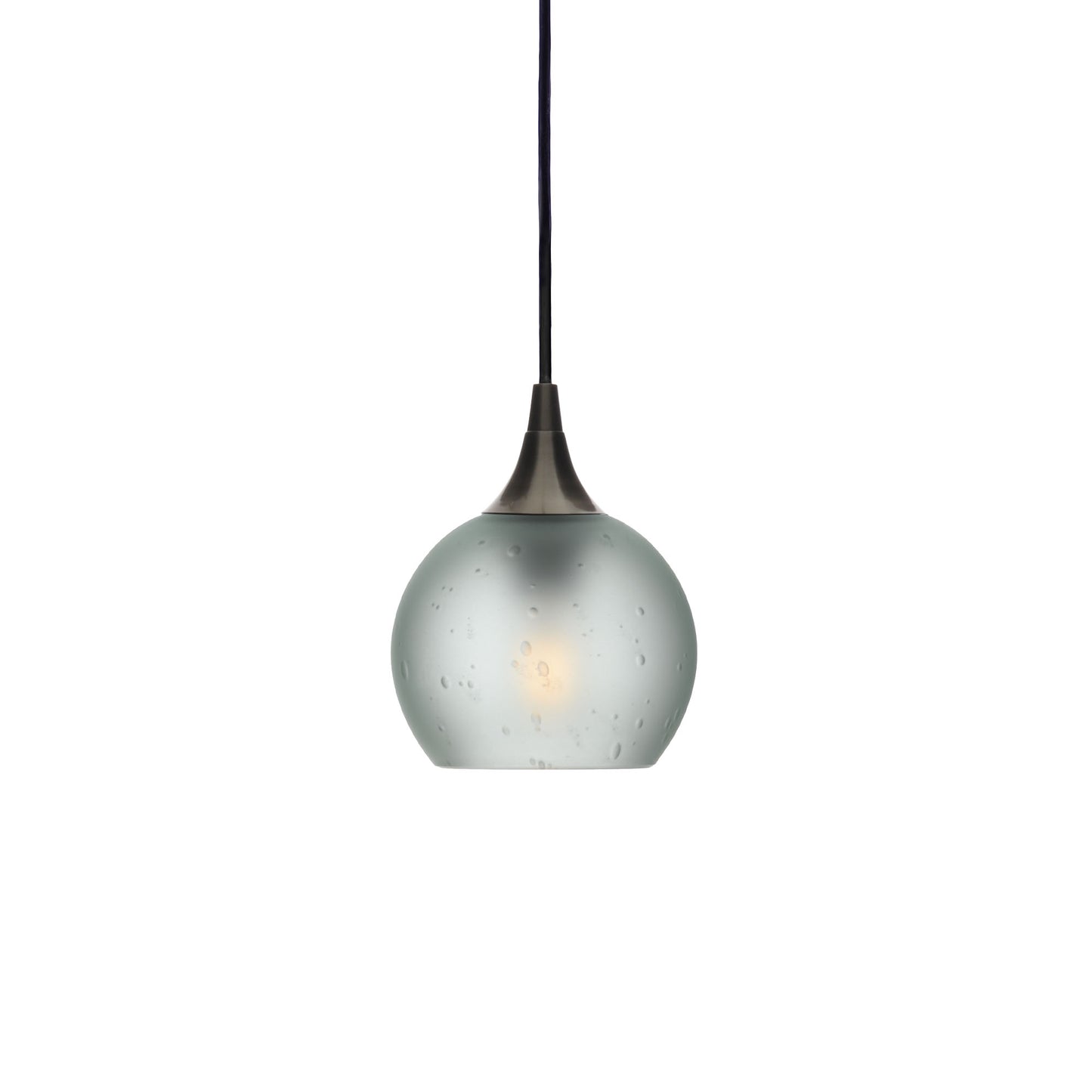 763 Single Pendant Light-Bicycle Glass Co-Antique Bronze - 4ft Cord-Celestial-Eco Clear-Bicycle Glass Co