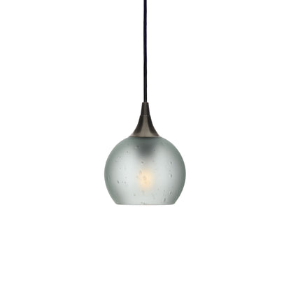 763 Single Pendant Light-Bicycle Glass Co-Antique Bronze - 4ft Cord-Celestial-Eco Clear-Bicycle Glass Co