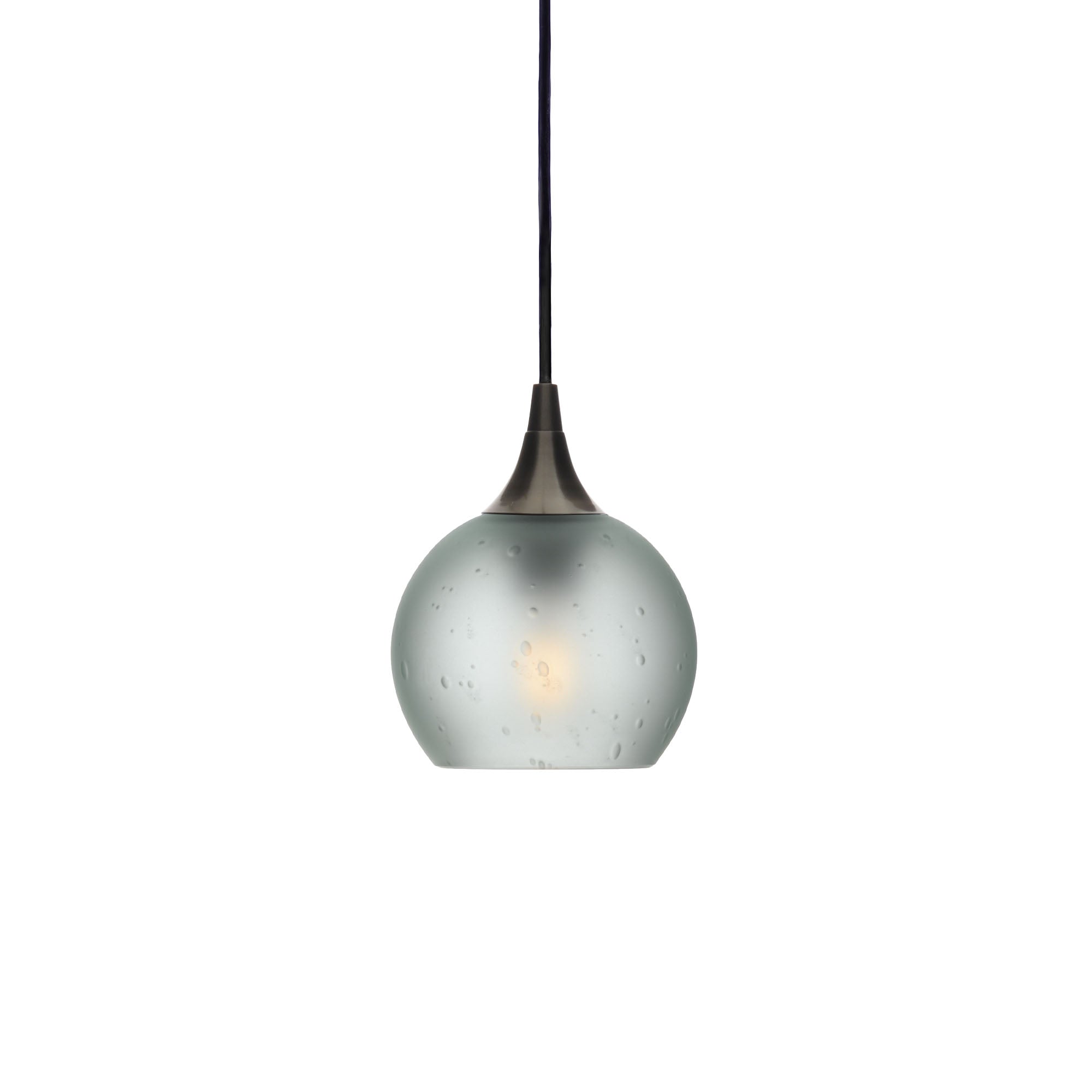 763 Single Pendant Light-Bicycle Glass Co-Antique Bronze - 4ft Cord-Celestial-Eco Clear-Bicycle Glass Co