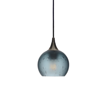 763 Single Pendant Light-Bicycle Glass Co-Antique Bronze - 4ft Cord-Celestial-Slate Gray-Bicycle Glass Co