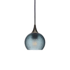 763 Single Pendant Light-Bicycle Glass Co-Antique Bronze - 4ft Cord-Celestial-Slate Gray-Bicycle Glass Co