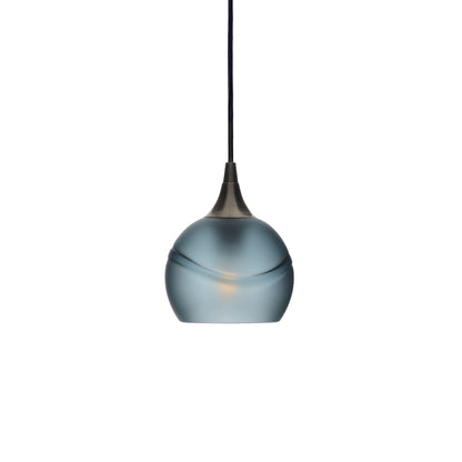 763 Single Pendant Light-Bicycle Glass Co-Antique Bronze - 4ft Cord-Glacial-Slate Gray-Bicycle Glass Co