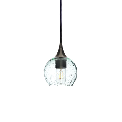 763 Single Pendant Light-Bicycle Glass Co-Antique Bronze - 4ft Cord-Lunar-Eco Clear-Bicycle Glass Co