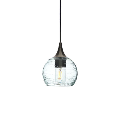 763 Single Pendant Light-Bicycle Glass Co-Antique Bronze - 4ft Cord-Spun-Eco Clear-Bicycle Glass Co