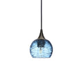 763 Single Pendant Light-Bicycle Glass Co-Antique Bronze - 4ft Cord-Spun-Steel Blue-Bicycle Glass Co
