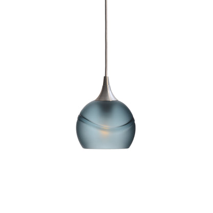 763 Single Pendant Light-Bicycle Glass Co-Brushed Nickel - 4ft Cord-Glacial-Slate Gray-Bicycle Glass Co