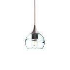763 Single Pendant Light-Bicycle Glass Co-Brushed Nickel - 4ft Cord-Swell-Eco Clear-Bicycle Glass Co