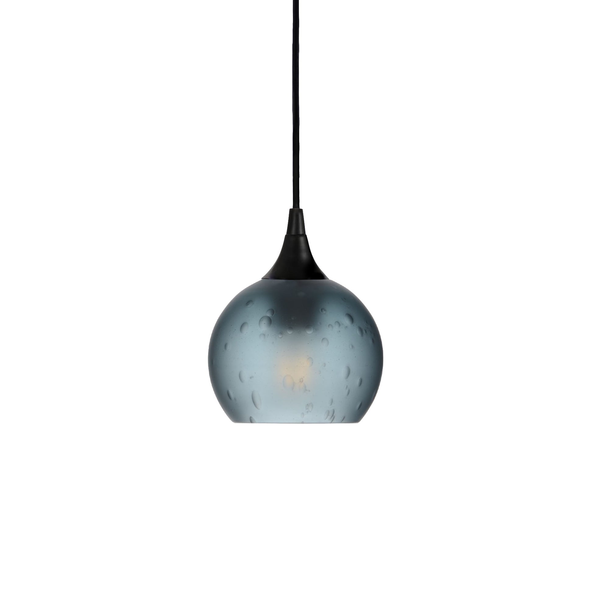 763 Single Pendant Light-Bicycle Glass Co-Matte Black - 8ft Cord-Celestial-Slate Gray-Bicycle Glass Co