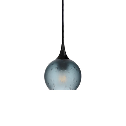 763 Single Pendant Light-Bicycle Glass Co-Matte Black - 8ft Cord-Celestial-Slate Gray-Bicycle Glass Co