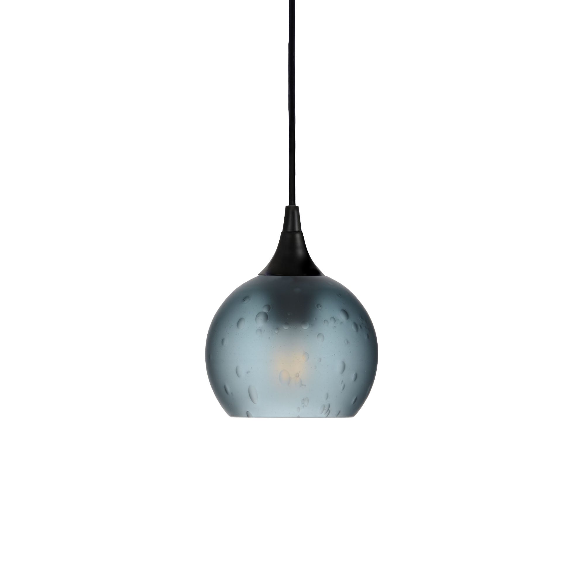 763 Single Pendant Light-Bicycle Glass Co-Matte Black - 8ft Cord-Celestial-Slate Gray-Bicycle Glass Co
