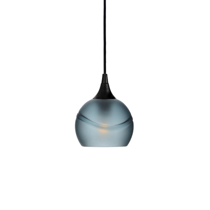763 Single Pendant Light-Bicycle Glass Co-Matte Black - 8ft Cord-Glacial-Slate Gray-Bicycle Glass Co