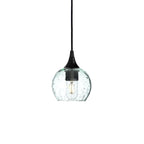 763 Single Pendant Light-Bicycle Glass Co-Matte Black - 8ft Cord-Lunar-Eco Clear-Bicycle Glass Co
