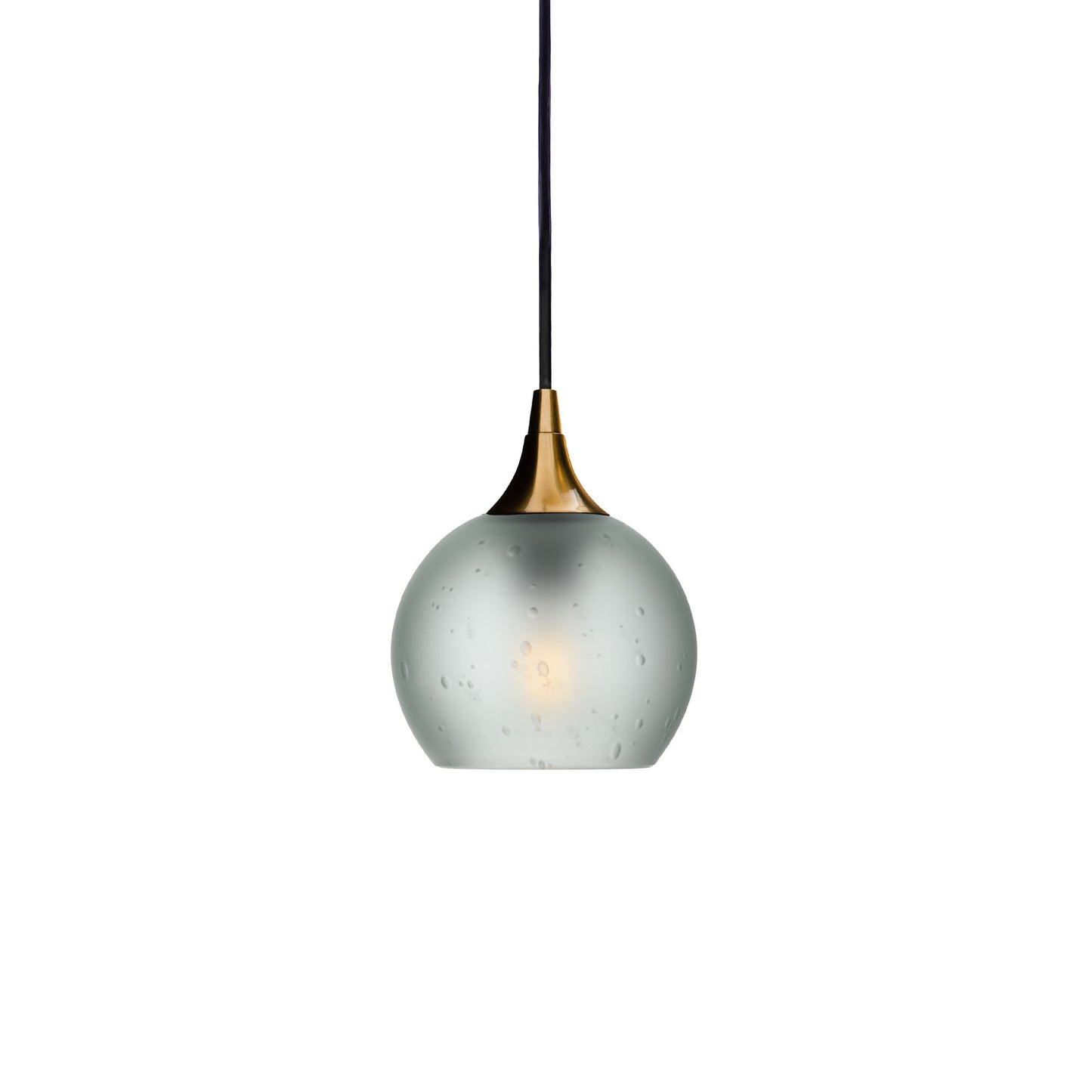 763 Single Pendant Light-Bicycle Glass Co-Polished Brass - 4ft Cord-Celestial-Eco Clear-Bicycle Glass Co