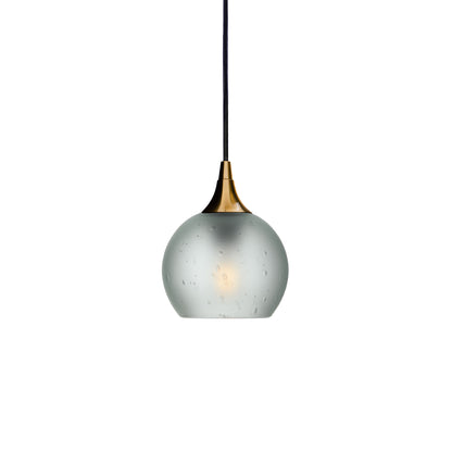 763 Single Pendant Light-Bicycle Glass Co-Polished Brass - 4ft Cord-Celestial-Eco Clear-Bicycle Glass Co