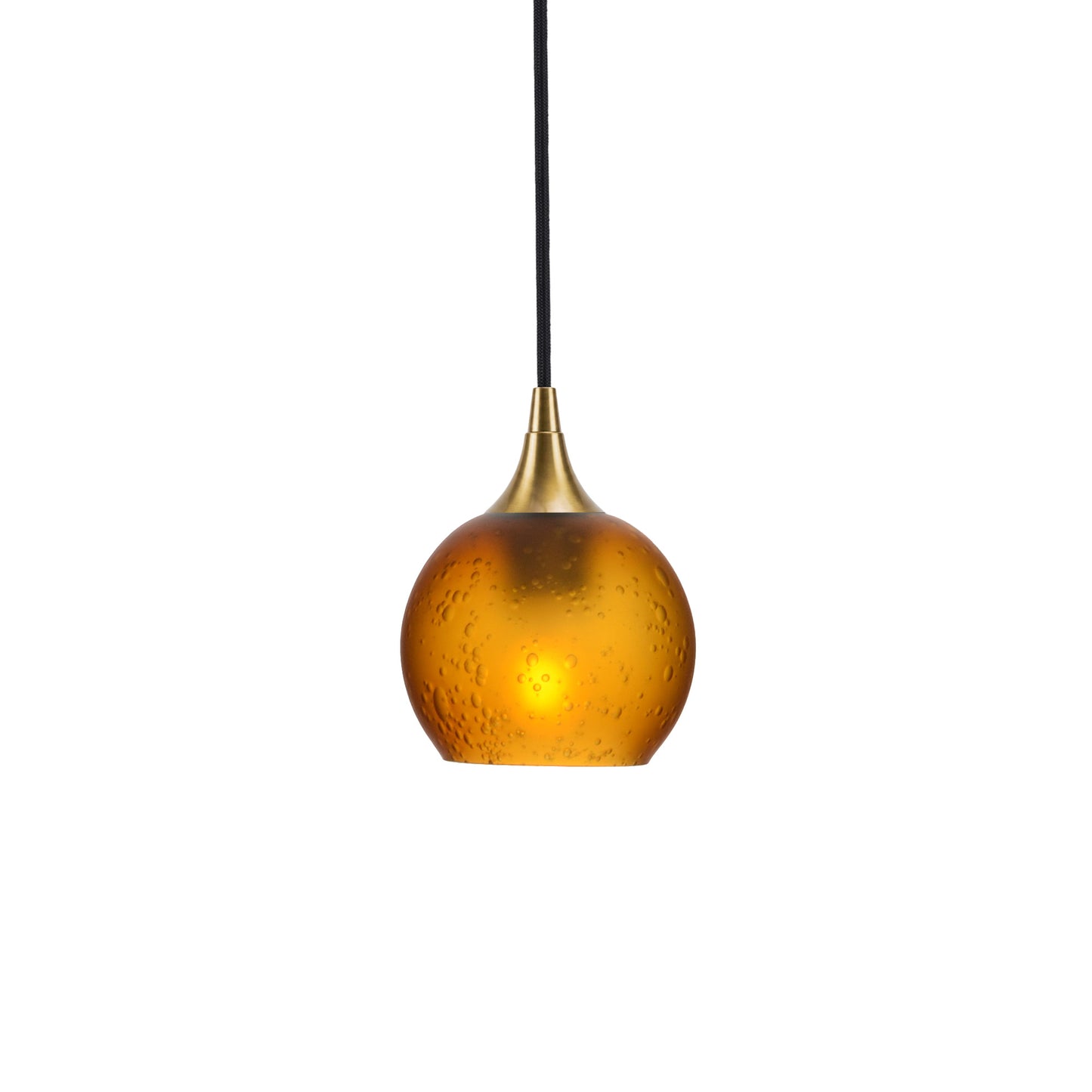 763 Single Pendant Light-Bicycle Glass Co-Polished Brass - 4ft Cord-Celestial-Golden Amber-Bicycle Glass Co