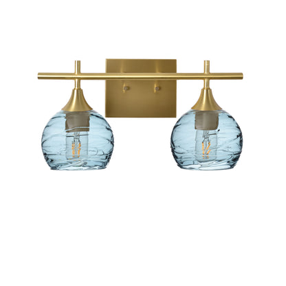 763 Spun: 2 Light Wall Vanity-Glass-Bicycle Glass Co - Hotshop-Slate Gray-Polished Brass-Bicycle Glass Co