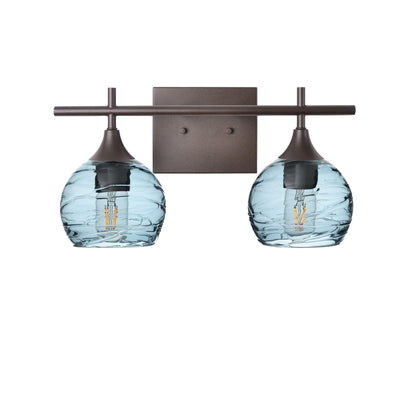 763 Spun: 2 Light Wall Vanity-Glass-Bicycle Glass Co - Hotshop-Slate Gray-Antique Bronze-Bicycle Glass Co