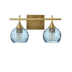 763 Spun: 2 Light Wall Vanity-Glass-Bicycle Glass Co - Hotshop-Slate Gray-Polished Brass-Bicycle Glass Co