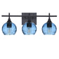 763 Spun: 3 Light Wall Vanity-Glass-Bicycle Glass Co - Hotshop-Steel Blue-Brushed Nickel-4W LED (+0.00)-Bicycle Glass Co