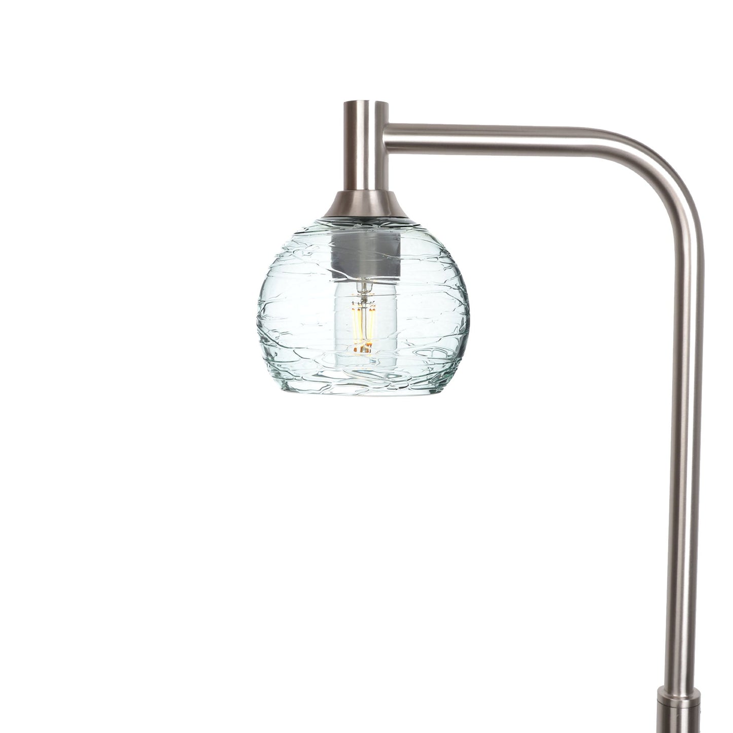 763 Spun: Floor Lamp-Glass-Bicycle Glass Co - Hotshop-Eco Clear-Brushed Nickel-Bicycle Glass Co