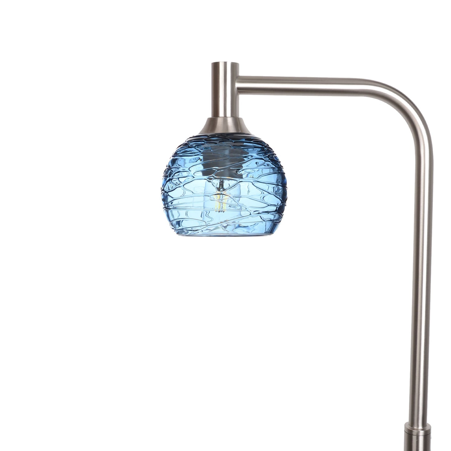 763 Spun: Floor Lamp-Glass-Bicycle Glass Co - Hotshop-Steel Blue-Brushed Nickel-Bicycle Glass Co