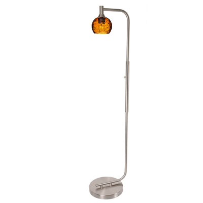 763 Spun: Floor Lamp-Glass-Bicycle Glass Co - Hotshop-Golden Amber-Brushed Nickel-Bicycle Glass Co